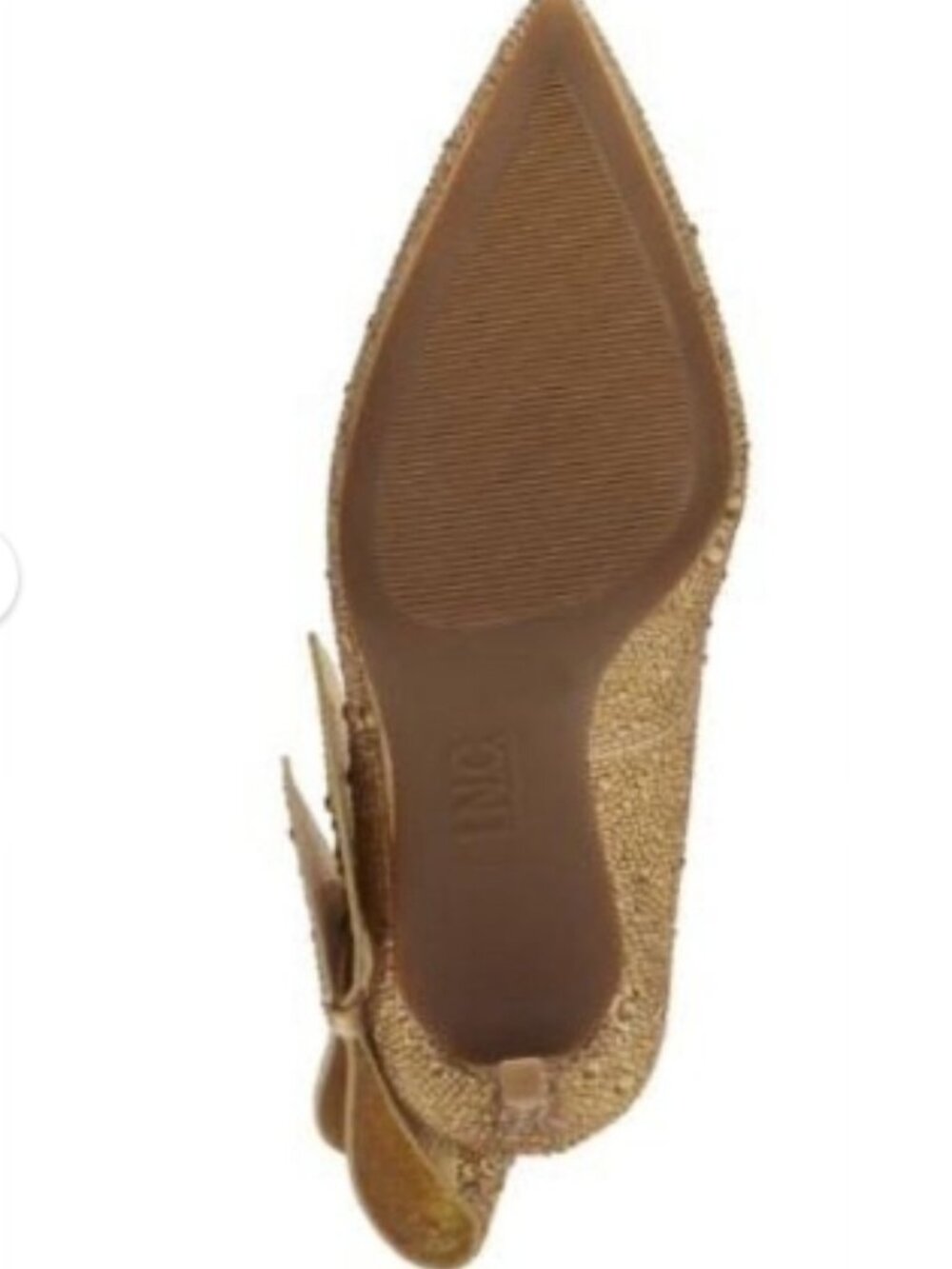 INC Gold Bow Detail Embellished Pointed Toe Stiletto Pumps — Size 9.5, NWT - Picture 4 of 5